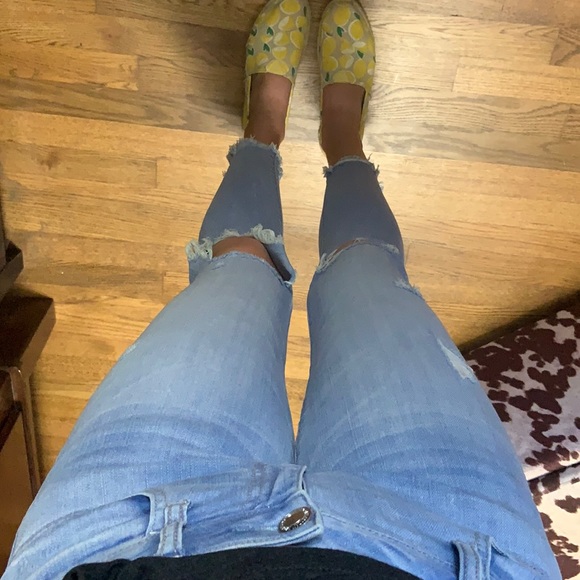 AEO super low rise super stretch distressed jeans - Picture 3 of 10